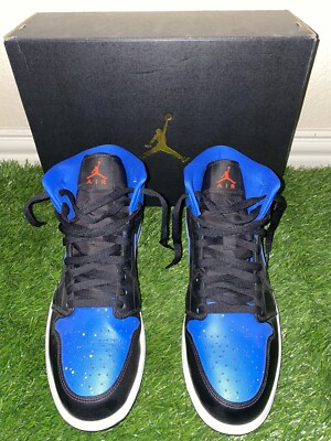 Jordan 1 Mid Royal Paint Splatter. Men display picture 3
