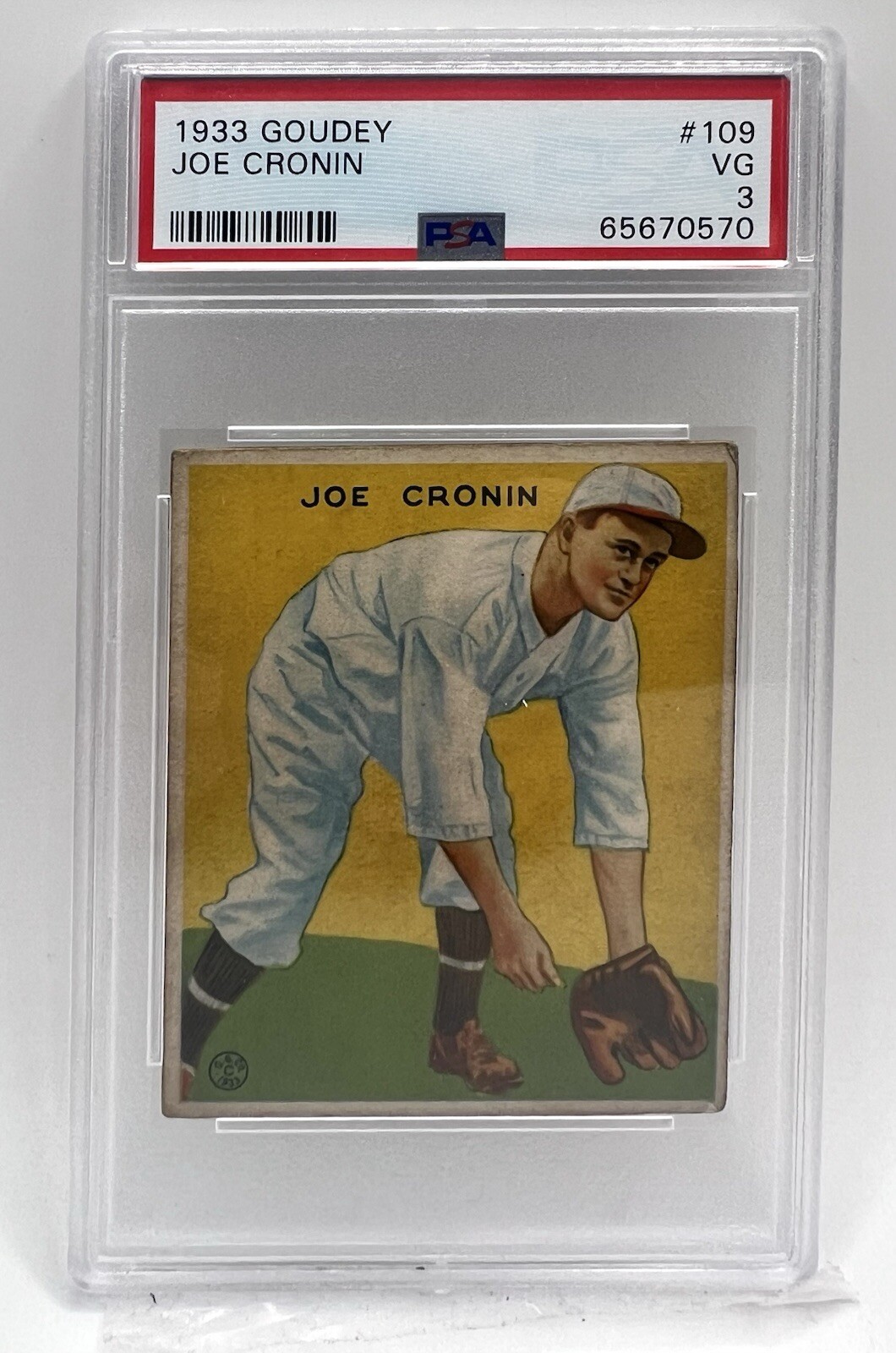 1933 Goudey - #109 JOE CRONIN - PSA 3