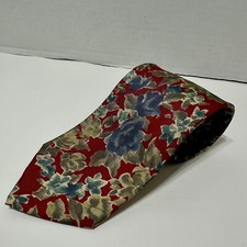 Brooks Brothers Red And Blue Floral 100% Silk Tie Made in USA