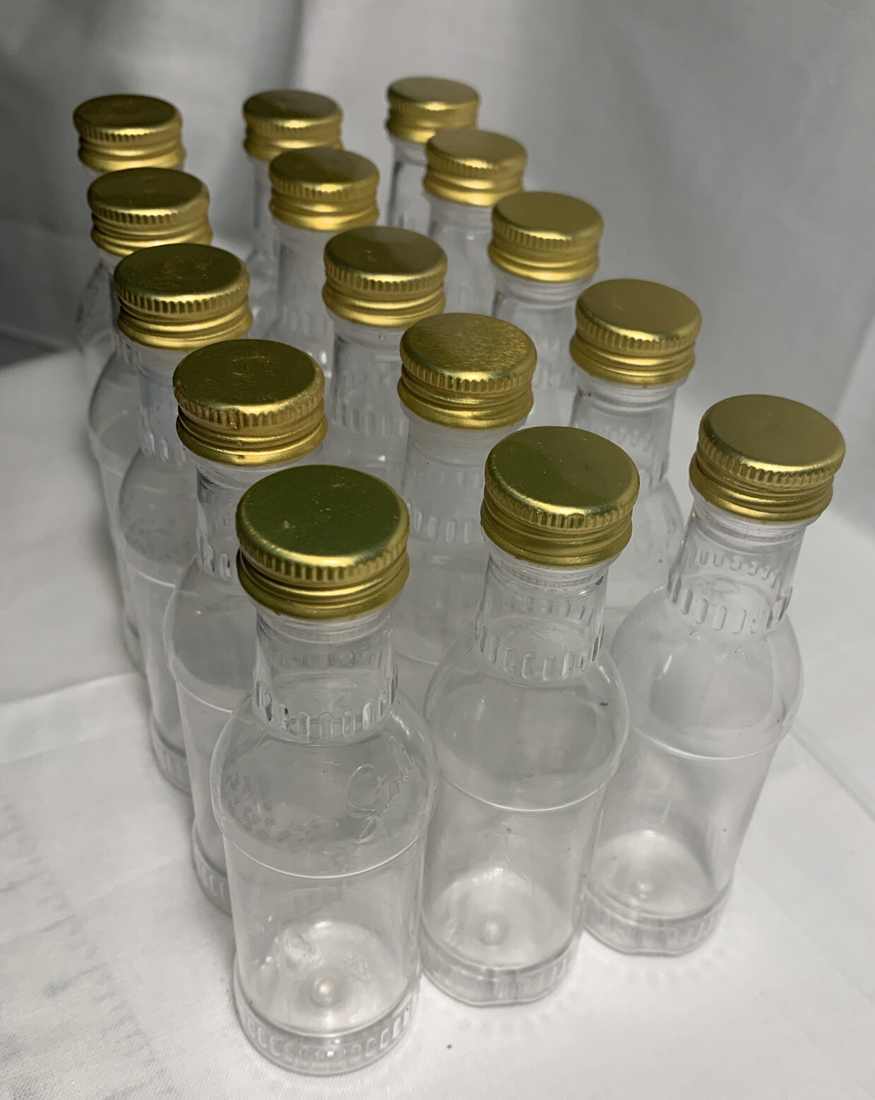 LOT OF 12 - 50ml Mini Empty Plastic Alcohol Liquor Bottle Shots - Sample Size