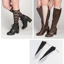 Lace with Lace Top Boot Socks  Various COLORS NWT 
