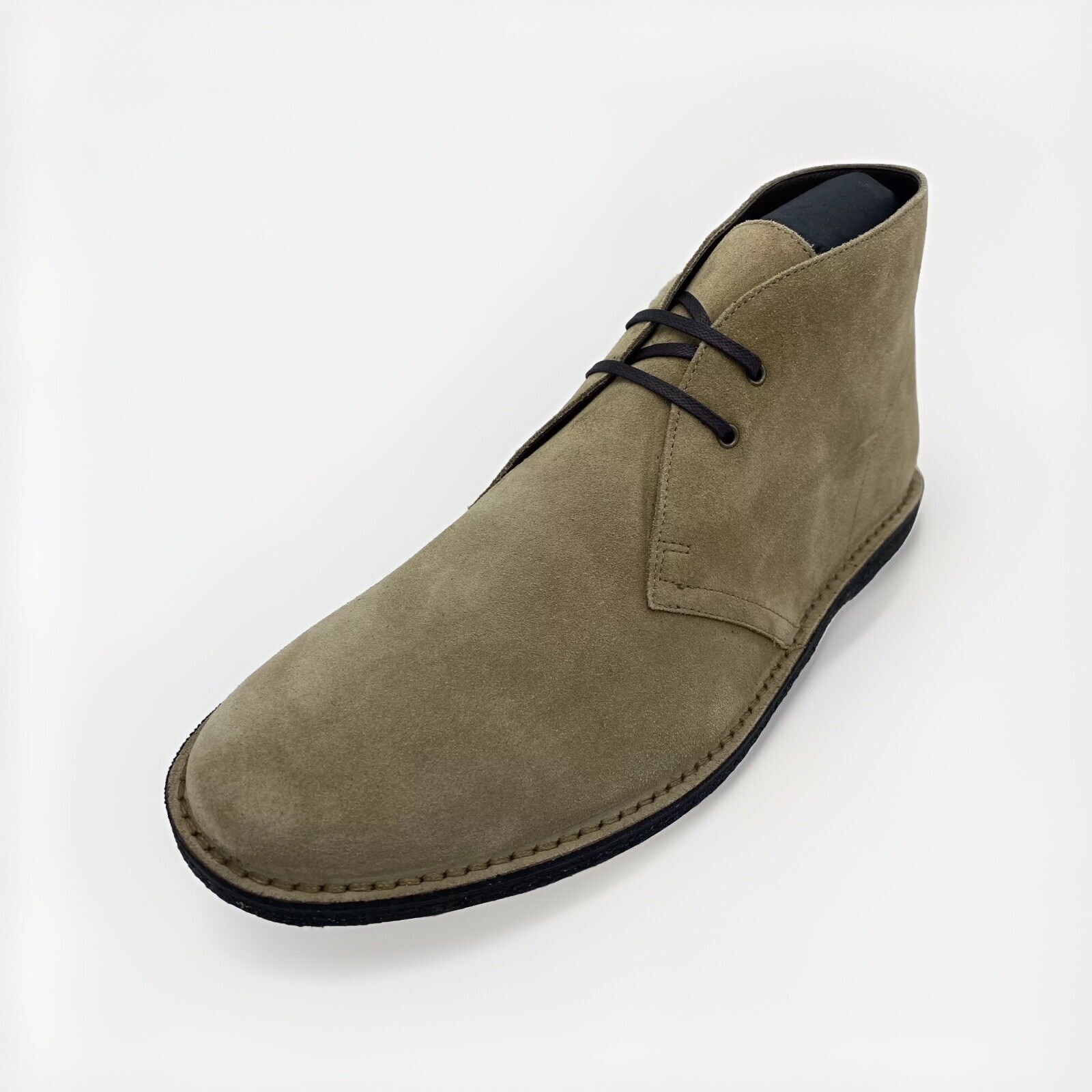 Stivali allacciati Saint Laurent scamosciati kaki $900 taglia US 14 EU 47 Made in Italy