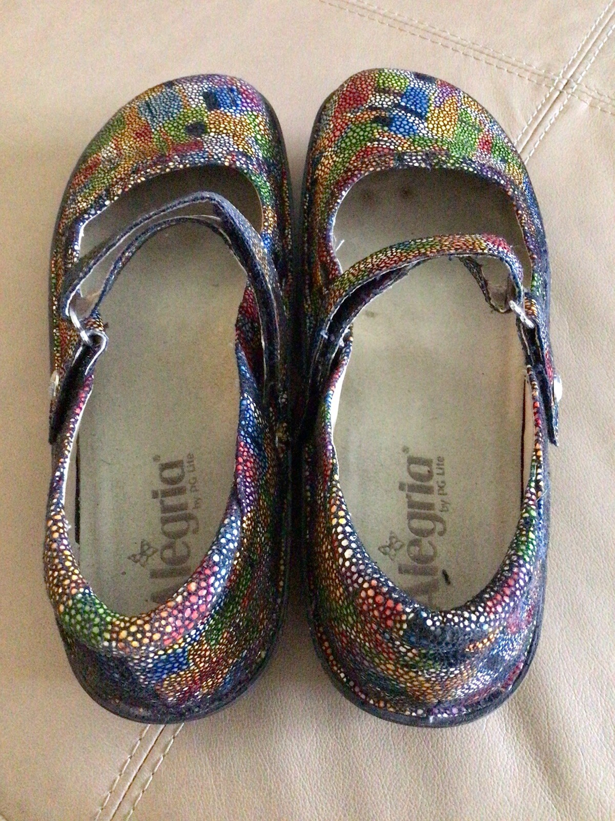 Alegria 42 Colorful Leather Mary Janes Size 11 PreOw… Gem