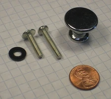 HETTICH #15099 BRASS CABINET KNOB, POLISHED CHROME,22mm DIAMETER,16mm PROJECTION