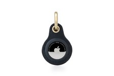 Image of Airtag Case Keyring Genuine Leather with Brass Key Tag Apple Airtag Holder