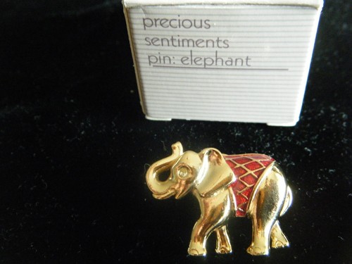 Avon Precious Sentiments Elephant Pin with Red Accents & clasp - NEW - 1989 - Picture 4 of 7