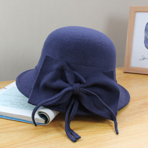 Fascinator Hat Bowler Hat Bucket Wool Crushable Vintage Flower Cloche Round Hats - Picture 12 of 93