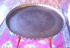 Vintage Moroccan (RESTORED) Brass Table & stand-Inlaid/MCM-36" across-EXCELLENT — photo 3