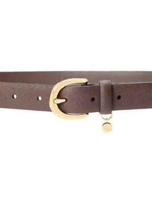 Ralph Lauren women's Charm Crosshatch Leather Belt - Medium
