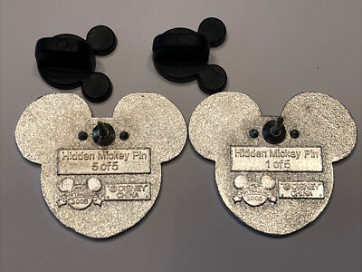 Disney Pins: 2008 Neon Mickey Mouse Faces Lot of 2 - Hidden Mickey