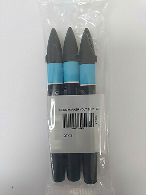 Winsor & Newton Promarker Neon 0205407 Volt Blue - 3 Pieces