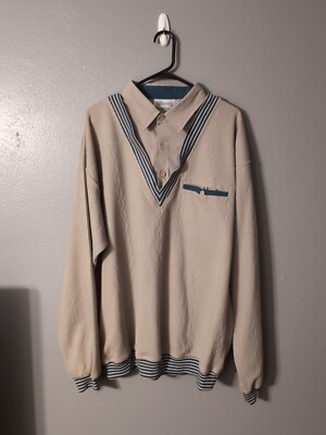 An Alexxus Exclusive Polo Shirt Collared Men's Size 2XLT Tan Vintage ...