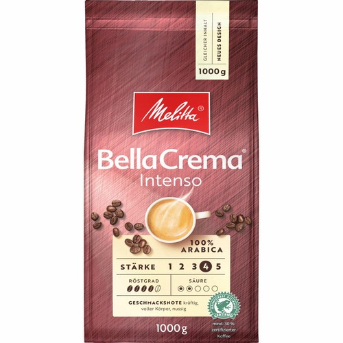 Melitta Bella Crema Intenso, Bohnenkaffee, ganze Bohnen, Kaffeebohnen, 1 kg - 第 1/1 張圖片