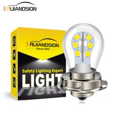Ruiandsion 6V AC P26S LED Moto Phare Ampoule Blanc Chaud Scooter Blanc DRL