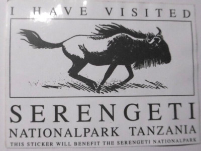 Souvenir-Aufkleber I have visited Serengeti Nationalpark Tanzania Tansania Gnu
