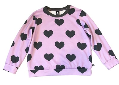 Pixie Lane Girls French Terry Lined Pullover Heart Print Sweatshirt Top 9-10
