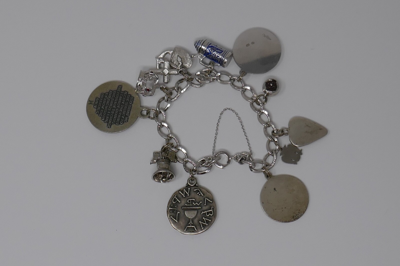 Sterling Silver Multi Theme 12 Charm Bracelet - image 11