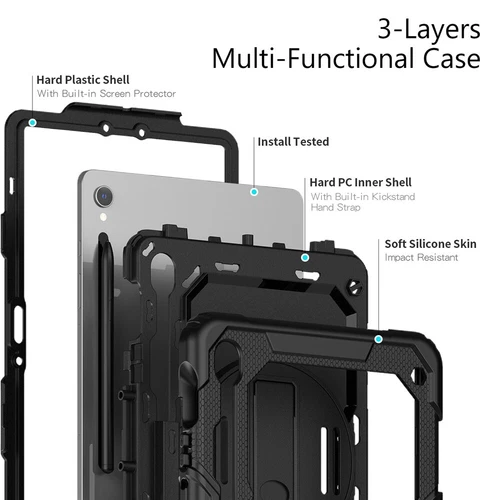 For Samsung Galaxy Tab S10 S9 Ultra Plus FE Shockproof Heavy Duty Case Cover - Picture 20 of 153