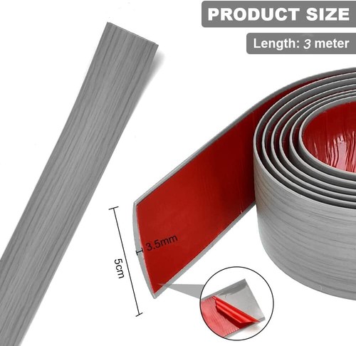 Floor Transition Strip Cover Strips Self Adhesive 5cm, 10Ft, Gray - 第 7/7 張圖片