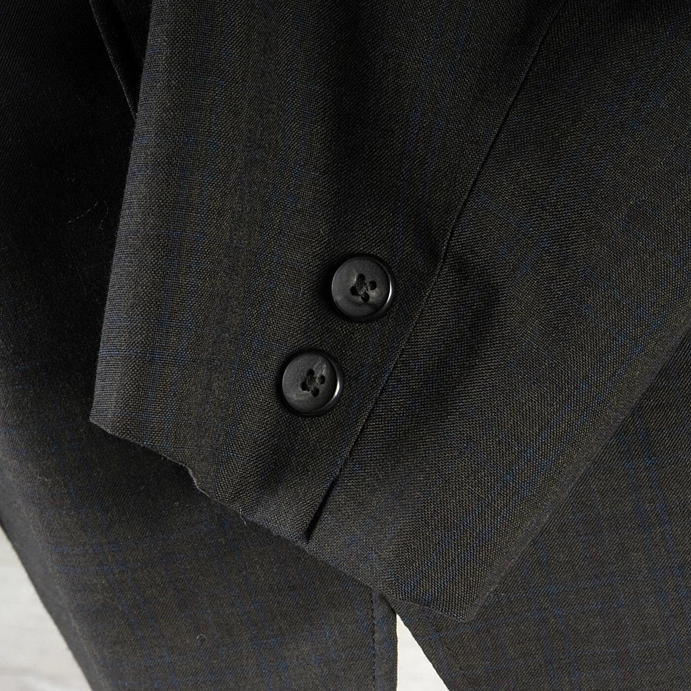  1950s dark charcoal plaid blazer sport coat lined jacket