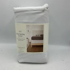 Threshold Box Spring Cover King Solid White 