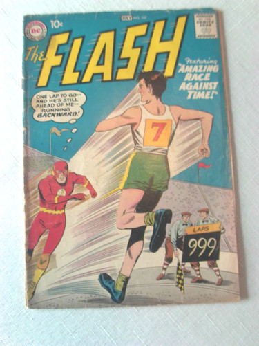 The Flash DC Comic #107 1959 Poor Missing Back Cover, Grodd Trilogy Part 2