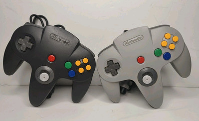 Lot Of (2) Official Nintendo 64 Black Controller OEM N64 NUS-005 UNTESTED READ