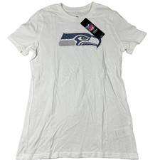 NFL Girls XL 16 White Seattle Seahawks NFL Football Short Sleeve T-Shirt NWT