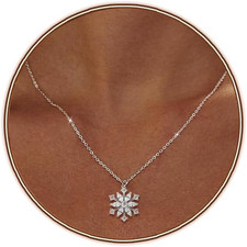 925 Sterling Silver Snowflake Necklace for Women Christmas Jewerly Gift