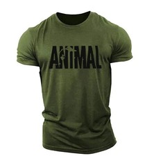 Mens Muscle Gym T-Shirts Short Sleeve Workout Athletic Bodybuilding Cotton Tee