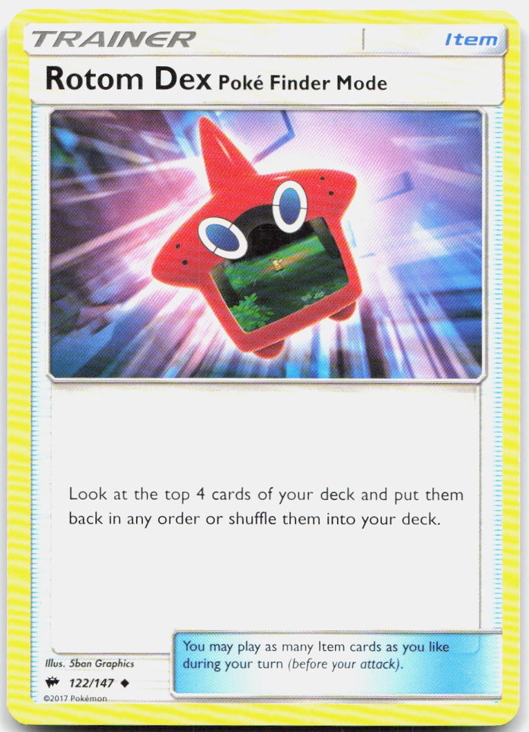 Rotom Dex Poke Finder Mode 122/147 Uncommon Burning Shadows Pokemon NM/LP
