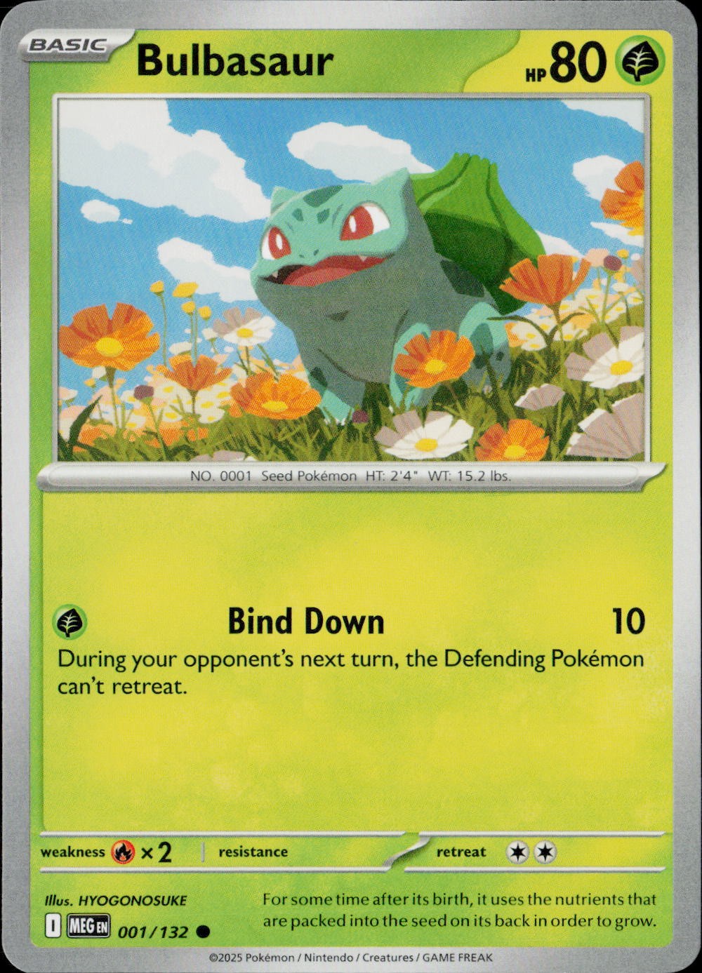 Bulbasaur MEG ME01: Mega Evolution #001/132 Common NM