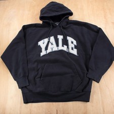 vtg y2k Yale University spellout stitched reverse weave hoodie sweatshirt XL tag