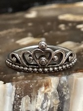 Vintage Sterling Silver Crown Ring Size 7.5