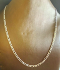 925 Sterling Silver Figaro Chain Necklace 22 Inch 5mm Italian 8.61g