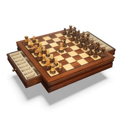 Legacy Golden Rosewood Chess Board with 4  Professional Staunton Pieces