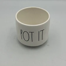 Rae Dunn Pot It Ceramic Plant Flower Herb Succulent - EUC Smoke Free Home