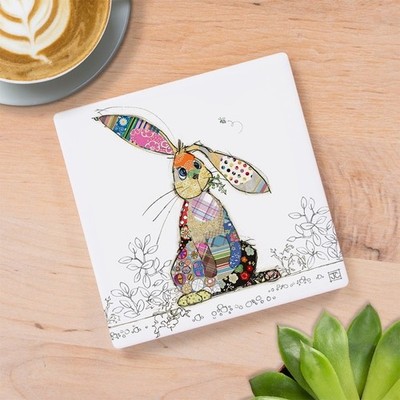 KERAMIK KÄFER KUNST BINKY HASE KANINCHEN QUADRATISCH UNTERSETZER