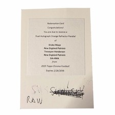 2025 Topps Chrome Drake Maye & Treveyon Henderson #DA-HMA Orange Auto /25