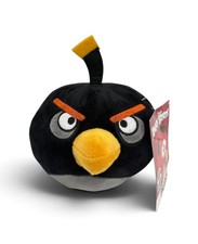 Angry Birds Plush Bomber Bird Stuffed Animal Black 6 inch Rovio NWT