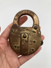 VTG Corbin "N. Y. Tel. Co." Chain Padlock Made in USA 3.5X2.5'' NO Key No Chain