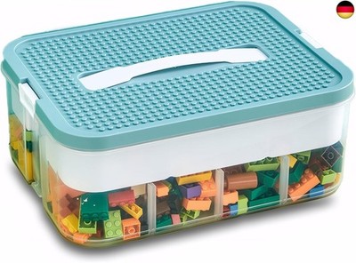 Kongming Aufbewahrungsbox mit Deckel für Lego Sortierbox Transparent Bausteine 