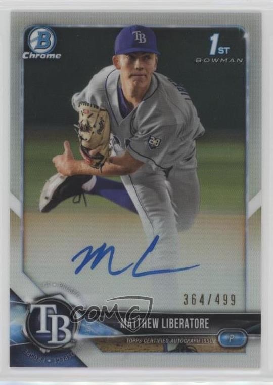 2018 Bowman Draft Chrome Pick Refractor 364/499 Matthew Liberatore Auto 09an