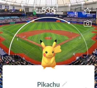 Pokémon Go/Pikachu Hintergrund von Tampa Bay Rays Staduim Florida