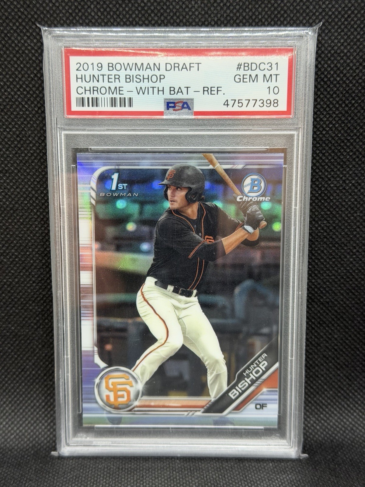 2019 BOWMAN DRAFT CHROME HUNTER BISHOP 1ST BOWMAN REFRACTOR PSA 10 GEM MINT