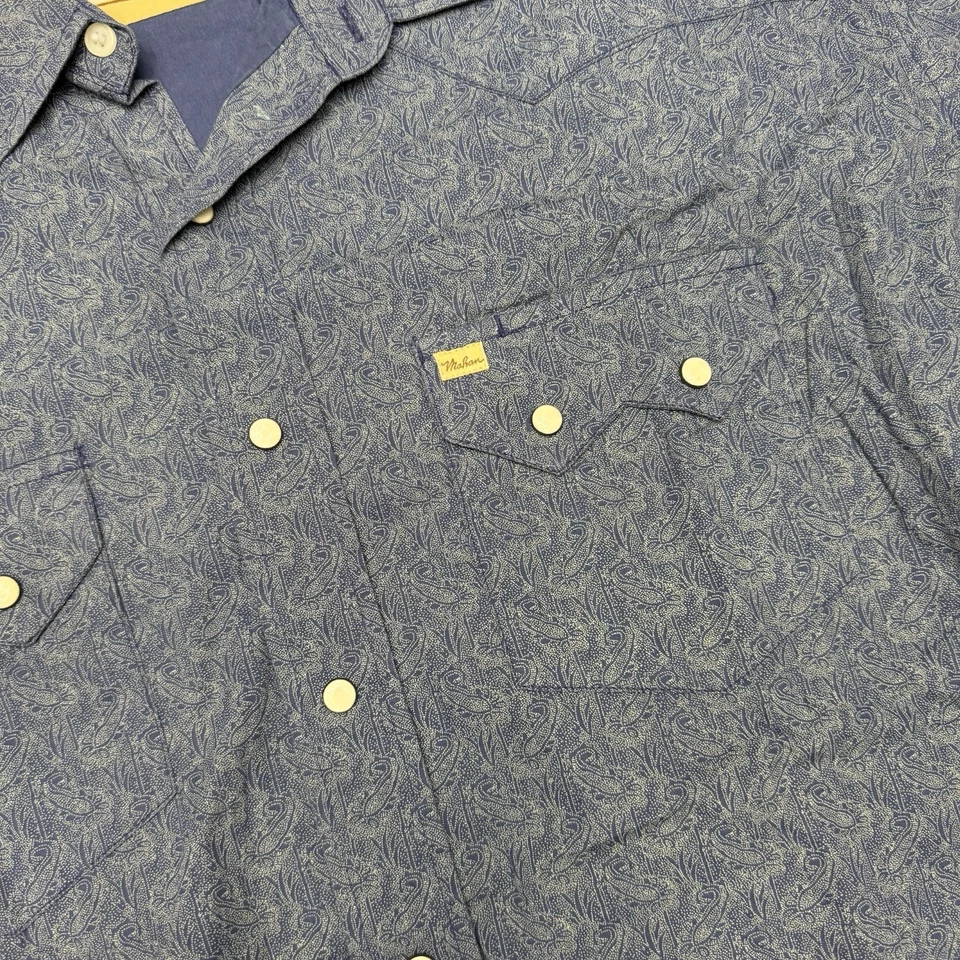 Camisa masculina manga longa Larry Mahan paisley caubói ocidental estalo pérola XXL - Imagem 3 de 4