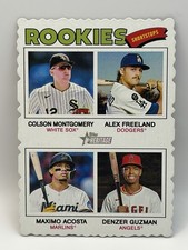 2026 Topps Heritage SP Quad Rookie Shortstops Deckle Edge #390 Freeland, Guzman