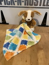 Little Miracles Brown Puppy Dog Lovey Plush Blue Yellow Orange Green Sweet Snug