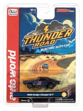 Thunderjet 1969 Dodge Charger Dark Blue Thunder Road HO Scale Slot Auto World
