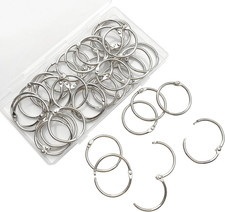 1.5Inch 38 Pack Nickel Plated Steel Loose Leaf Binder Rings, Silver, for Schoo